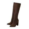 thumbnail image 6 of Chenyee Knee High Boots for Women Heel Pointed Toe Breathable Stretch Knit Sock Booties, 6 of 9