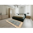 thumbnail image 4 of Ahgly Company Tapis d'Intérieur Rond Abstrait Kaki Or Oriental, 3 Pieds Rond, 4 of 6