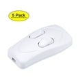 thumbnail image 1 of Interruptor de cordón en línea Uxcell AC 250V 1A Dúplex On-Off para luz de escritorio, blanco, paquete de 5, 1 of 5