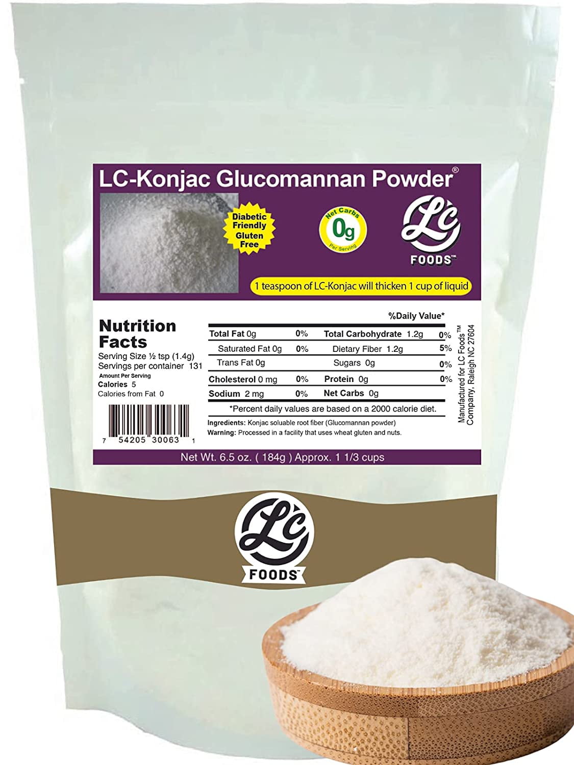 LC Foods Low Carb Konjac Powder, 6.5 oz