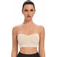 thumbnail image 2 of Sujetador bandeau sin tirantes y sin aros para mujer, sujetador tipo bralette con relleno, sujetador de tubo sin costuras con tirantes transparentes, 2 of 5