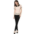 thumbnail image 3 of Unique Bargains Blouse en Dentelle à Col Contrastant Transparent pour Femmes, 3 of 7