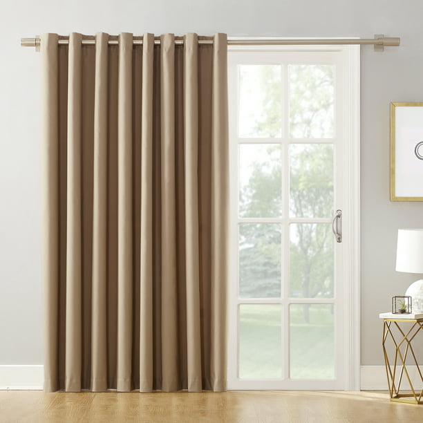 Mainstays Blackout Energy Efficient, Black Out Curtains For Sliding Glass Doors