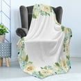 thumbnail image 4 of Shabby Flora Soft Flannel Fleece Blanket, Flowers Roses Leaves Buds Romantic Love Themed Frame Artwork Print, Cozy Plush for Indoor and Outdoor Use, 60" x 80", Blue Green and Cream, by Ambesonne, 4 of 5