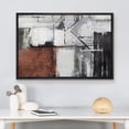 thumbnail image 3 of wall26 Framed Canvas Print Wall Art Minimal Grunge Gray Brown Color Block Collage Abstract Shapes Illustrations Modern Art Decorative Contemporary for Living Room, Bedroom, Office - 16x24 Black, 3 of 5