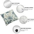 thumbnail image 4 of Chinoiserie Pillow Covers 16x16 Inch Pack of 2 Navy Blue White Floral Pillow Covers Vintage Farmhouse Flower Outdoor Pillowcase Square Linen Cushion Cover for Bedroom Sofa Couch Living Room Home Decor, 4 of 6