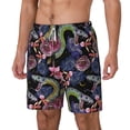 thumbnail image 2 of Balery Snake And Flower Mens Swim Trunks Swim Shorts for Men Quick Dry Inseam Beach Shorts with Compression Liner Pocket-Small, 2 of 9