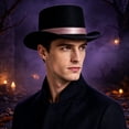 thumbnail image 5 of QSAWXQZ Men's Halloween Top Hat Tall Crown Brimmed Party Hat Free Size, 5 of 5