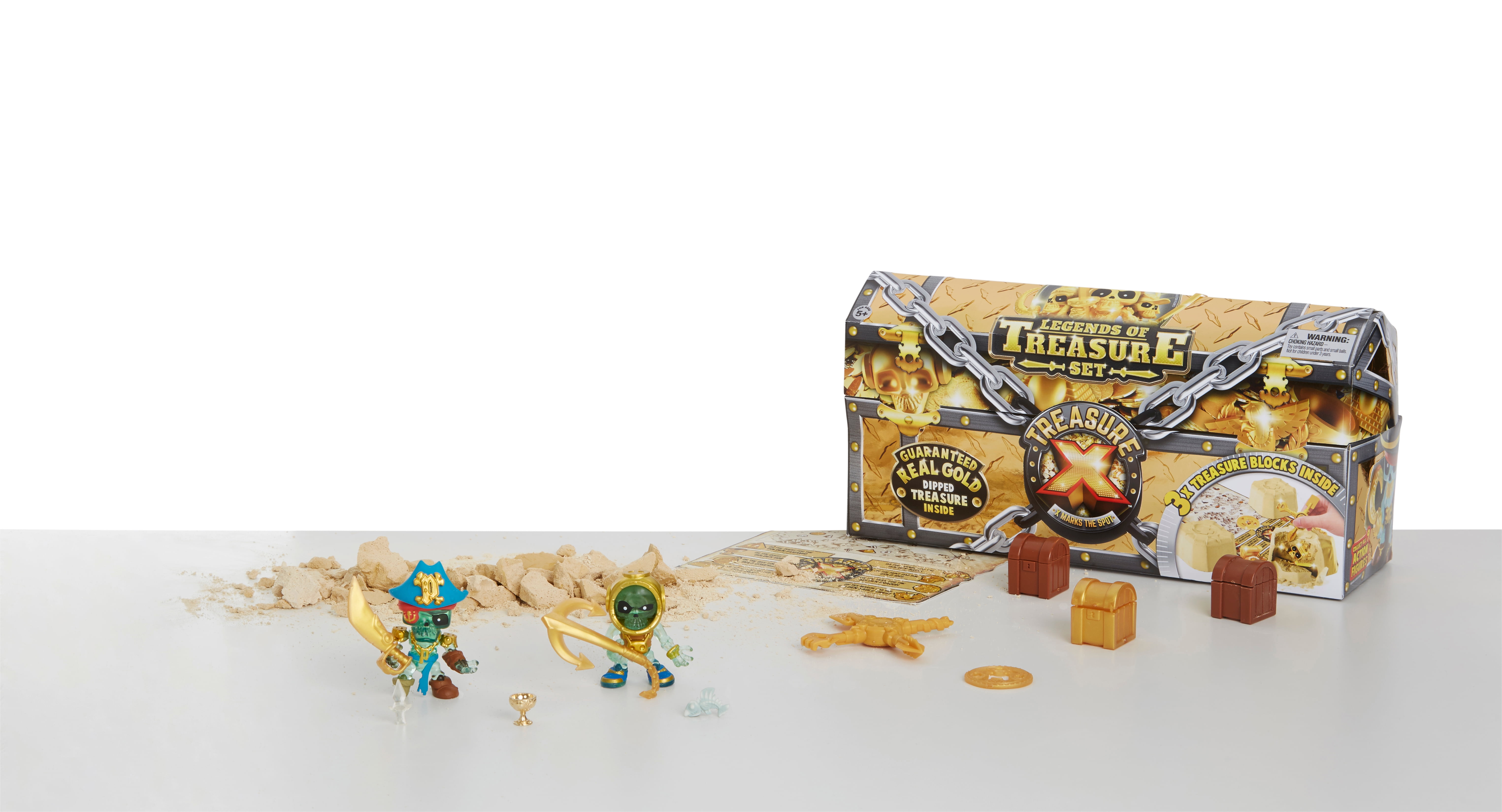 Treasure X Adventure Pack, 3-Pack Chest with Gold Dipped