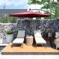 thumbnail image 7 of BELLEZE 10 Foot Outdoor Patio Sun Shade Umbrella Hand Crank Fade Resistant Cantilever Octagonal Red Large, 7 of 7
