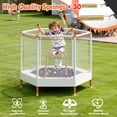 thumbnail image 5 of 55" Hexagonal Toddler Trampoline for Kids, SHINPT Mini Trampoline with Enclosure Net, 55in Outdoor Trampoline for Backyard, Indoor Kids Trampoline for Basement, Gameroom, Small Trampoline for Gift, 5 of 7