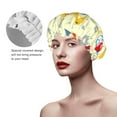 thumbnail image 4 of Kdxio Heavy Equipment Print Shower Cap for Women,Elastic and Reusable,Double Waterproof Layers Bathing Hat, 4 of 9