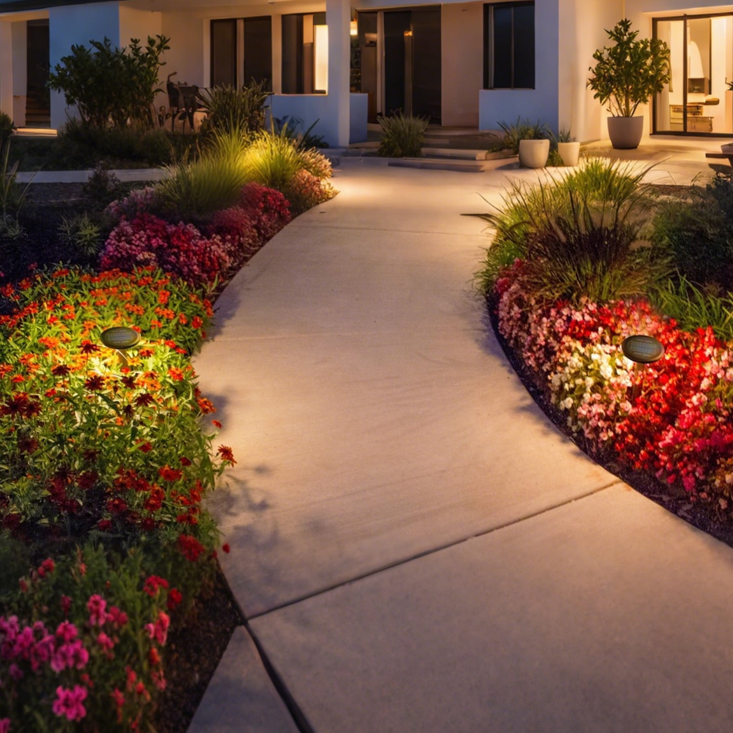 6 Pack Solar Pathway Lights Outdoor, Bright Solar Lights Outdoor, IP65 Waterproof Solar Garden Lights Solar Landscape Lighting for Yard Patio Walkway Driveway Pathway, Circular