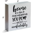 thumbnail image 3 of Zomyto 7x7 Inch Farmhouse Home is Where You Bathroom Wooden Box Sign Wood Block Tabletop Sign, 3 of 8
