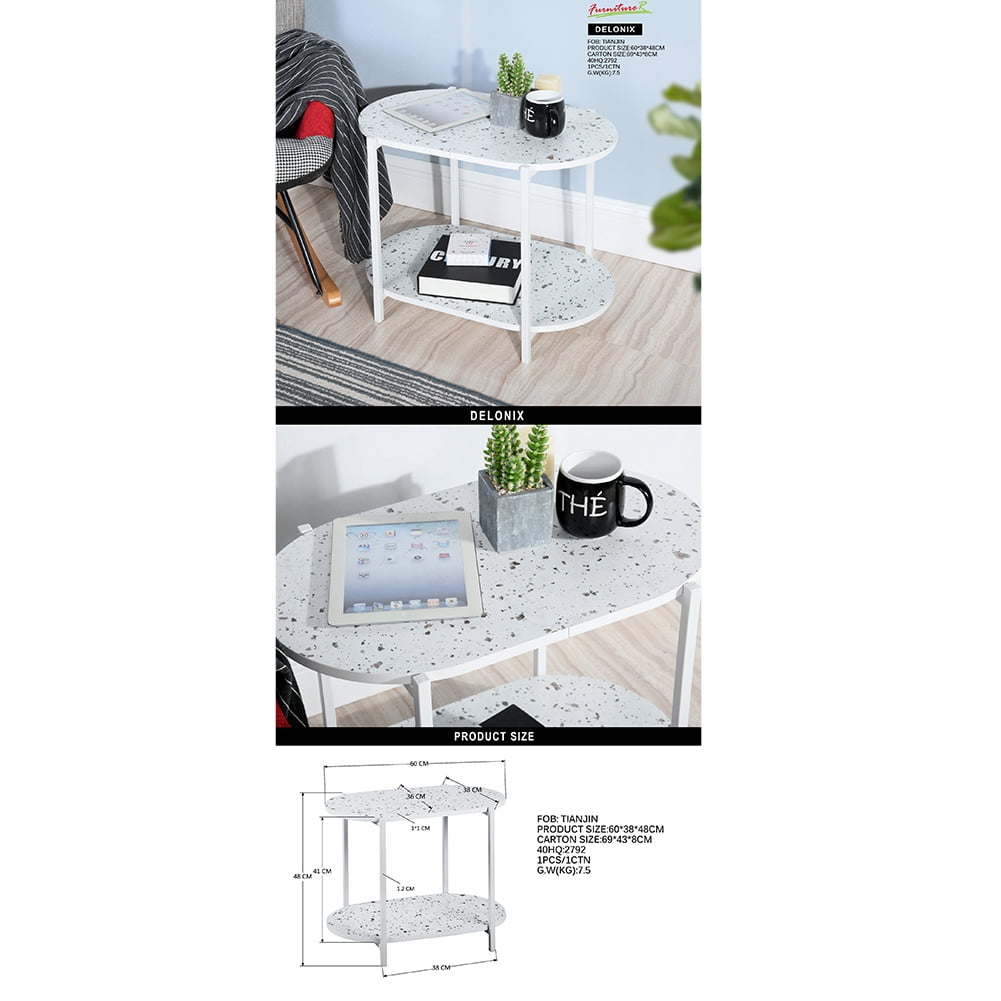 Kepooman Coffee Table, 2 Tier Modern Industrial End Tables Simple Center Table for Living Room, Bedroom Kepooman Coffee Table, 2 Tier Modern Industrial End Tables Simple Center Table for Living Room, Bedroom