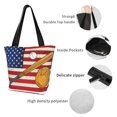 thumbnail image 5 of Uemuo American Flag And Baseball Print Tote Bags for Women,Large Capacity Corduroy Bag,Reusable Grocery Shoulder Bag,Beach Tote with Zipper Closure, Daily Essentials, 5 of 7