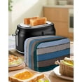 thumbnail image 5 of Fsddascl Blue Wooden Toaster Cover 2 Slice, Small Kitchen Appliance Covers, Grey Stripe Gradient Country Rustic Grain Toaster Oven Cover with Loop, Bread Machine Cover Dust Cover Protection, 5 of 5
