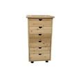 thumbnail image 4 of Bamboo 6 Drawer Rolling Utility Cart, Natural, 4 of 6