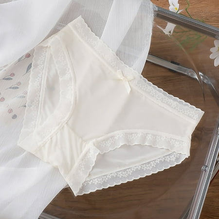 BYHONG Custom Letter Logo Low Waist Striped Tangas No Show Bikini Custom Thongs Women Underwear Panties Cotton Thong Panties for Women Beige XL