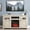 White, variant on Fireplace TV Stand for TVs up to 65", Farmhouse Entertainment Center with 18" Fireplace and Storage Cabinets, Media Console Table with Barn Doors for Living Room, White