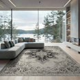 thumbnail image 2 of ODIKA 8'x10' Washable Area Rug Farmhouse Vintage Inspired Motif Featuring Symmetrical Desk Dining for Room, Large Office, Lounge, Non-Slip Chair-Friendly Mat, 2 of 7
