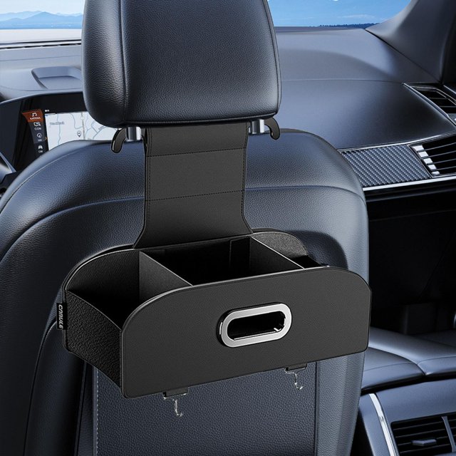 Organizador de respaldo de asiento de coche, fácil de transportar, ahorro de espacio, fácil instalación, portavasos, caja de pañuelos para libros de