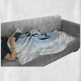 thumbnail image 6 of Just Breathe Soft Flannel Fleece Blanket, Hand Writing Style Phrase on Pale Blue Grungy Brushstrokes Backdrop, Cozy Plush for Indoor and Outdoor Use, 60" x 80", Pale Blue Black White, by Ambesonne, 6 of 6
