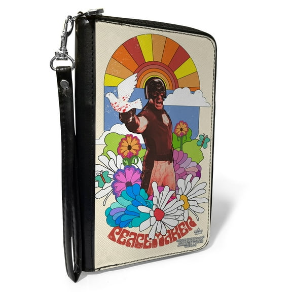 DC Comics Wallet, Zip Around, The Suicide Squad 2021 The Peacemaker Dove Pose, Vegan Leather