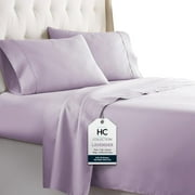 HC COLLECTION Full Size Sheets - Deep Pocket Bed Sheets - Extra Soft & Breathable - 4 PC Set, Easy Care, Machine Washable - Cooling Lavender Sheets Lavender Full