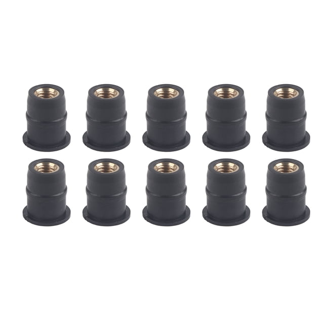 10 piezas M5 Tuercas de pozo de goma 5 mm/0,2 pulgadas Tornillos de parabrisas de motocicletas métricos Tuercas de pozo
