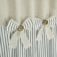 thumbnail image 3 of Linen Button Farmhouse Beige Shower Curtain,Bowknot,Linen and Cotton Woven Fabric,Pleated Black Stripe,Country Style,72x84 in, 3 of 12