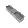 thumbnail image 2 of Amazon 84" Gray Wood Floating Vanity with Gray Top and Gold Trim, 2 of 10