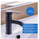 thumbnail image 2 of Llave Mezcladora Baja Monomando Para Lavabo Fregadero Grifo Negro Lavamanos Baño Femmto, 2 of 4