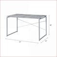 thumbnail image 2 of Desks, Industrial Faux Concrete Top Writing Desk with Silver Metal Sled Base | Silver | Metal, 2 of 5