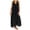 Black, variant on IROINNID Women's Sleeveless Sundress Full-Length Plus Size Beach Loose Lace Patchwork Long Dress Maxi Dress Solid Color V-Neck Dress