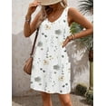 thumbnail image 3 of Women's Casual Sundress with Pockets Summer Boho Beach Dress Floral T-Shirts Dress V Neck Loose Tank Dresses, 3 of 5