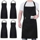 thumbnail image 1 of 4 Pack Chef Aprons, Black Apron With 2 Pockets, Waterproof Adjustable Apron For Men Women,professional Cooking Apron For Cooking, Gardening, Res, 1 of 5
