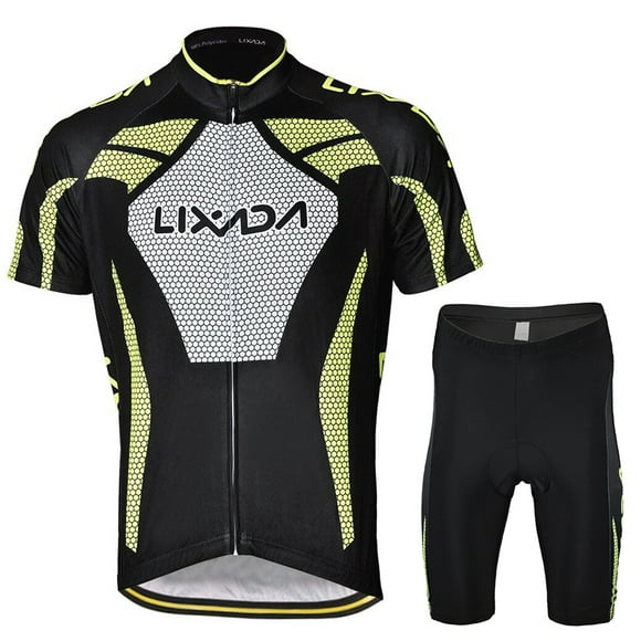 TFixol Breathable Polyester-Spandex Cycling Jersey Set with Padded Shorts, Moisture-Wicking & Quick-Dry Design, EU Size L for Comfortable Riding and Outdoor Activities