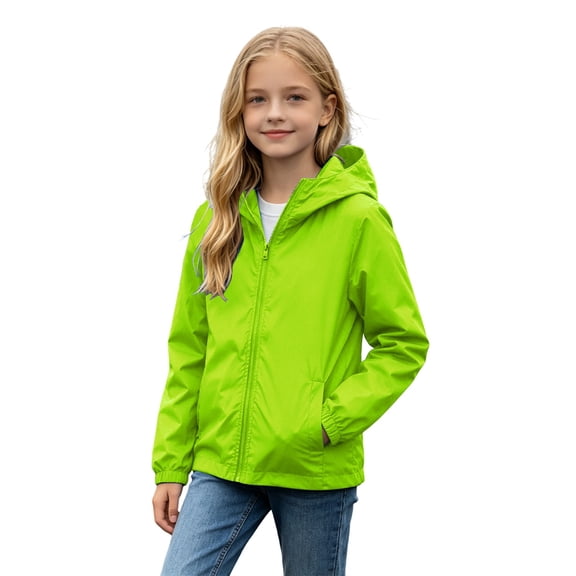 Boy's Lightweight Jacket UPF 50 Waterproof Windbreaker Zip up Hoodie Packable Softshell Jacket for Travel Hiking 2 PCS Coat