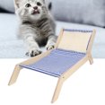 thumbnail image 1 of Wood Elevated Cat Bed, Scratch Resistance Innovative Cat Beach Chair with Coconut Scratching Post for Indoor, 1 of 7