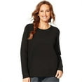 thumbnail image 1 of Just My Size Womens Plus-Size V-Notch Sweatshirt, Ebony, 20W/2XL, 1 of 2