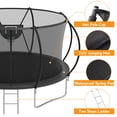 thumbnail image 3 of KOFUN Trampoline with Basketball Hoop & Light, 1500lbs 10FT 12FT 14FT 16FT Trampoline for Adults and Kids, No Gap Design Backyard Trampoline with Enclosure Net, Ladder, Green, 3 of 9