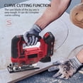 thumbnail image 2 of Lepmerk 20V Cordless Jigsaw with 4 Orbital Settings and LED Light - Woodworking Power Tool Kit with 10 T-shank Blades, 2.0Ah Battery, Fast Charger, Parallel Guide, Tool Bag - Red, US Plug, Logo-Ready, 2 of 6