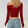 thumbnail image 4 of Lixiuxyad Sparkly For Sleeve Off Shoulder Top Sequin Concert Outfits Tshirts for Women,Red M, 4 of 6