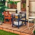 thumbnail image 7 of Portable Outdoor Grill Table with HDPE Legs，Grill Cart with Stainless Steel Top&3-Shelf Storage for BBQ Prep Table，A Long-lasting Dining Cart Suitable for Outdoor&Indoor Use, 7 of 7