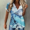 thumbnail image 2 of Blusa de manga corta con cuello en V y estampado informal de verano para mujer Fridja hjk6278, 2 of 5