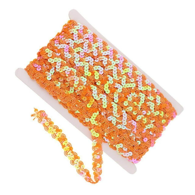pitrice 13m Sequins Paillette Ribbon Trim Braid Trim Trims Sequins Beads DIY Lace DIY Embellishments Sequins Sewing Clothing Orange