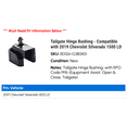 thumbnail image 2 of Tailgate Hinge Bushing - Compatible with 2019 Chevy Silverado 1500 LD, 2 of 2