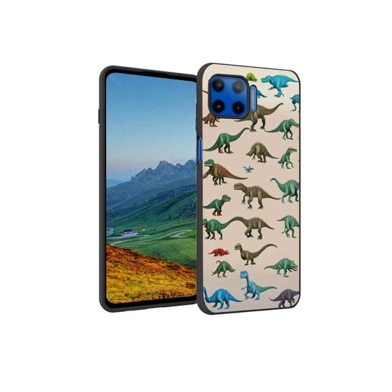 Compatible with Moto One 5G UW Phone Case, Dinosaurs-123 Case Silicone Protective for Teen Girl Boy Case for Moto One 5G UW