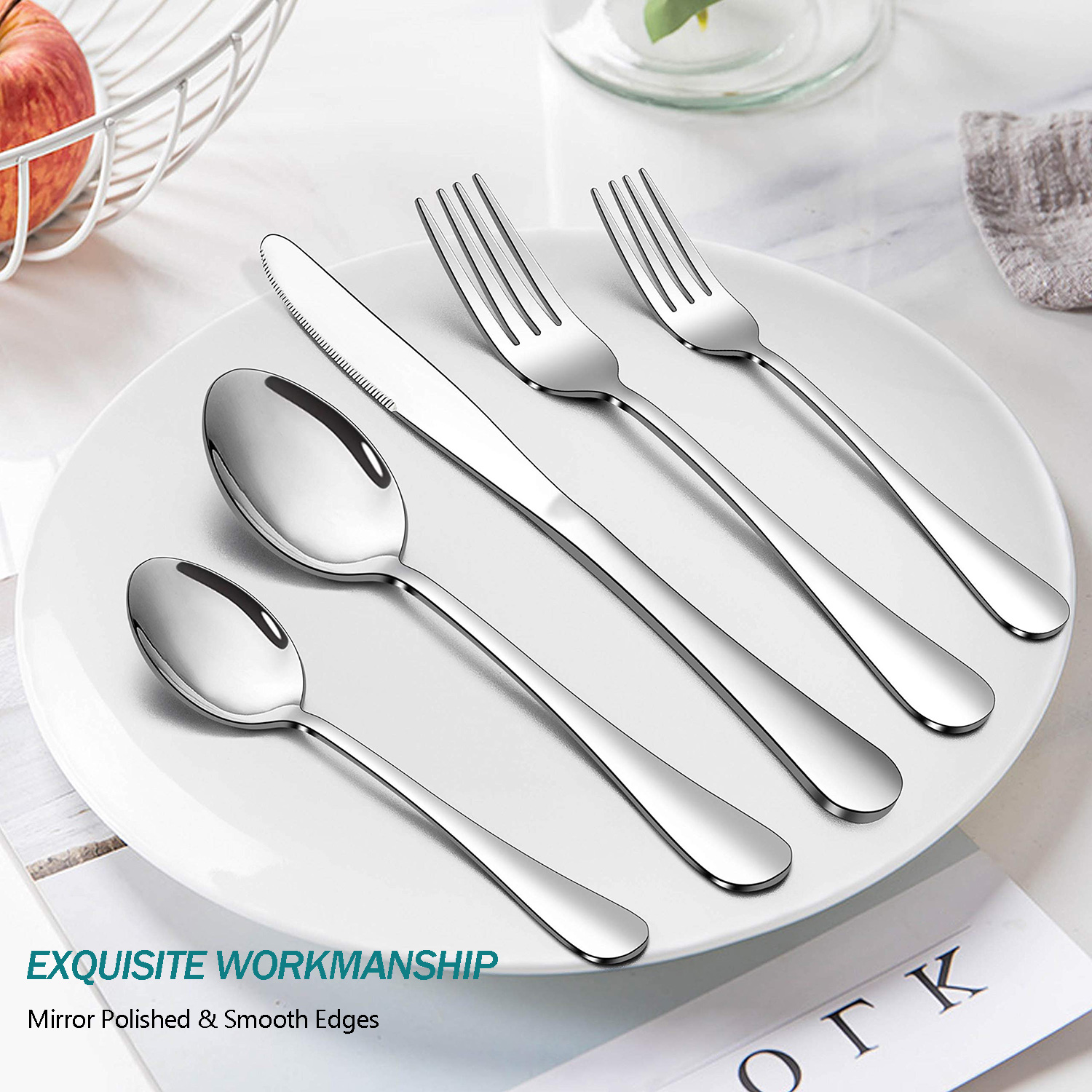 Vesteel 45-Piece Stainless Steel Flatware Set for 8 photo 3